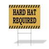 Fastasticdeals Weatherproof Yard Sign Hard Hat Required Yellow Lawn Garden