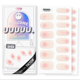 UUUUU. Semi Cured Gel Nail Strips (Spring Collection) - 100% Real Gel, Long-Lasting & Easy to Apply & Remove, works any UV/LED Lamps - Spring 2025, Nail inspo,Nail Art Stickers (UGN157 Coral Cheek)