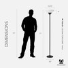 Adesso Black Torchiere Floor Lamp with Frosted White Shade –