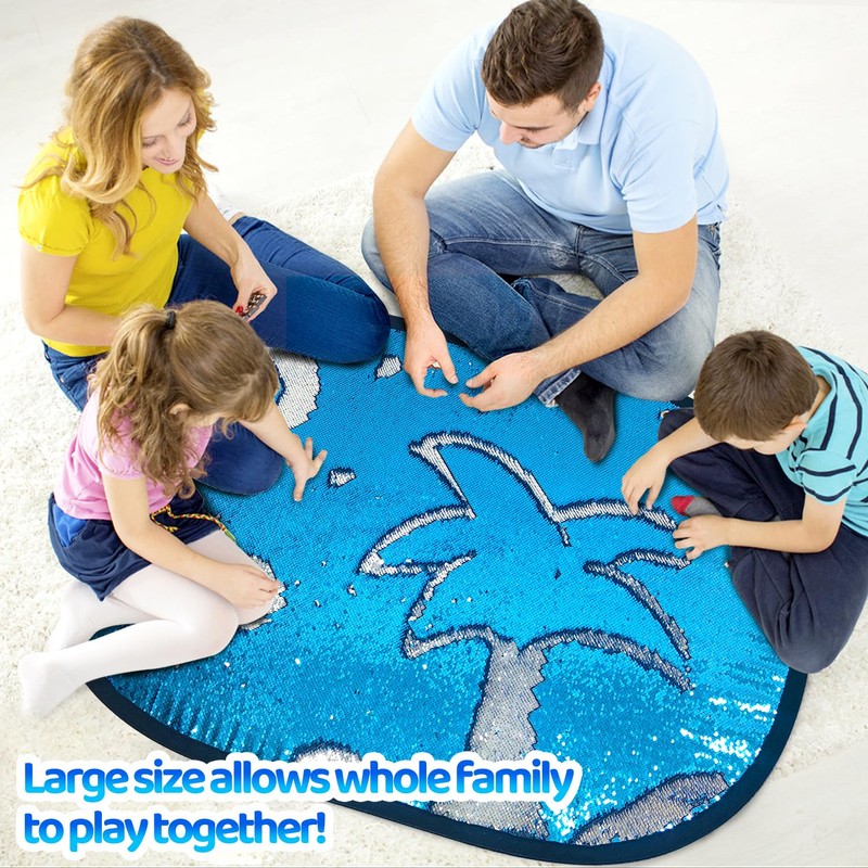 Rainbow Sequin Fabric,Mesh Sequins Glitter Wall, Sensory Fun W/Shape Stencils