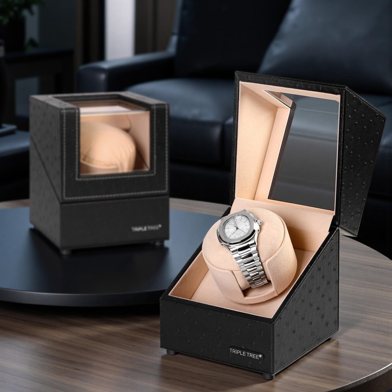 TRIPLE TREE Single Watch Winder Newly Upgraded, with Flexible Plush