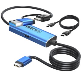 YCE 2 Meter PD3.0 +Type C to USB/Type C+ USB A 3.0 Vedio Capture Card 4K HMDI to USB3.0 A/Type C Adapter with 100W PD Video Game Capture for Editing Video/Games/Streaming/Online Teaching