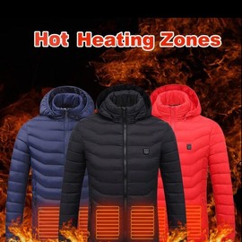 iHood Men's Heated Jacket with Detachable Hood, 14400mah Battery, Waterproof Winter Outdoor Heating Jackets for Men - Coats, Menswear - Size: XXL, Color: Black