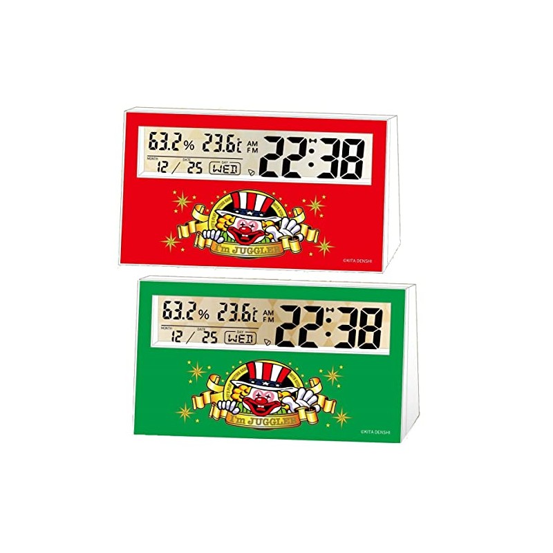 Juggler LCD Thermometer/Hygrometer Clock Clock Thermometer Hygrometer Calendar Alarm Green