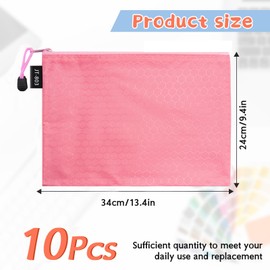 LUHIUMOYA A4 Document Bag, Waterproof Document Bag with Zip, Bag for Paper, Documents, File, Cosmetics, Homework (10 Colours)