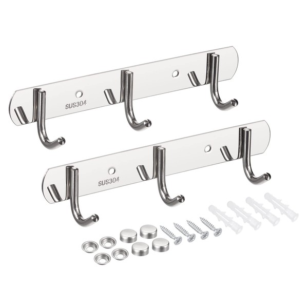 sourcing map Coat Hook Rack, 304 Stainless Steel Coat Rack