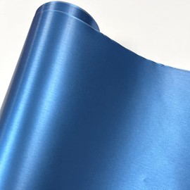 LZLRUN Brushed Metallic Steel Vinyl Wrap Roll with Air Release Technology DIY Styling Adhesive Decal Wrapping Car Accessories (Light Blue, 1ft x 5ft)