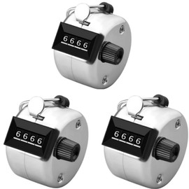 DACUAN Palm Clicker Counter, 3pcs Tally Counter, Metal Hand Tally Counters Clicker Pitch Counter, Number Counter Clickers Lap Tracker for Counting, Knitting, Coaching, Golf, Lap, Fishing
