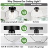 Industrial Semi Flush Mount Ceiling Light, 800 Lumen LED Bulb