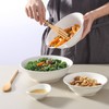 LIFVER 48 oz White Ceramic Bowls, Set of 4, Large