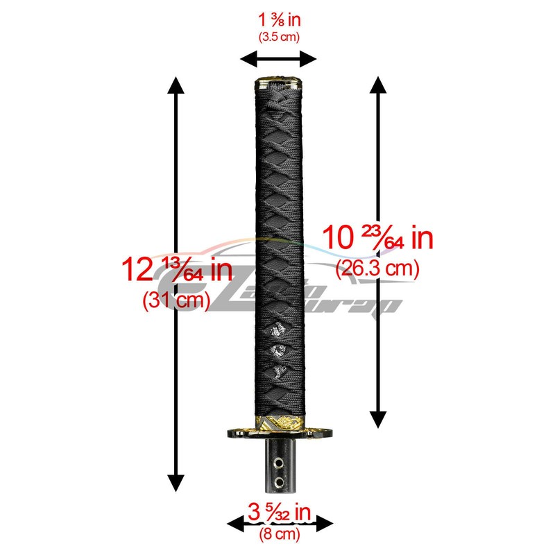 Samurai Sword Black Shift Knob Shifter Alloy Katana with Adapters