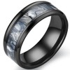 Jude Jewelers 8MM Stainless Steel Carbon Fiber Inlay Matte Brushed