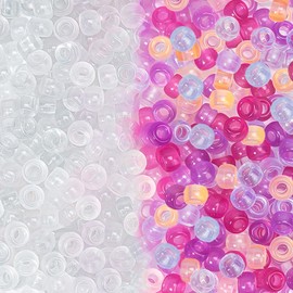 Dowsabel UV Pony Beads Bulk 1000 Pcs 6x9mm, Color Changing Beads Sunlight Sensitive for DIY Bracelets Necklaces Jewelry Making, Kids & Students Crafts and Gifts