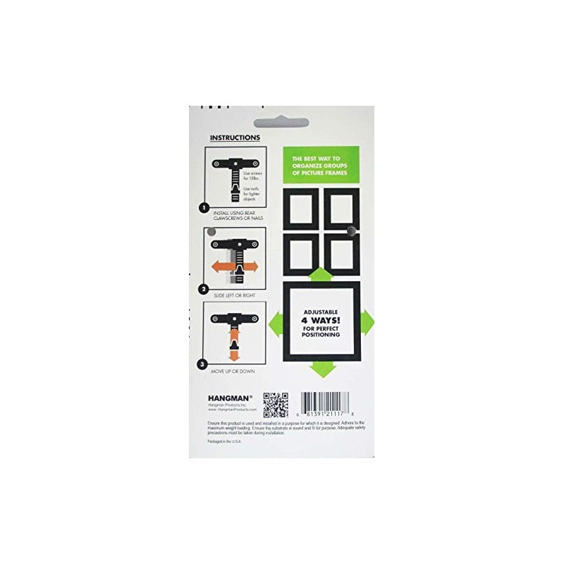 Hangman PPH-4 Picture Perfect Hanger, the 4 way fully adjustable