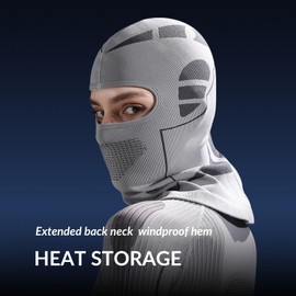 2THESTARS Ski Mask for Men Women, Stay Warm and Comfortable with Moisture-Wicking Technology, Windproof Hem (Grey)