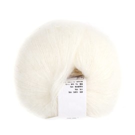 Fayelume Mohair Yarn, Soft Angora Yarn, Cashmere Yarns, 26 g Wool Yarns for Knitting Crocheting DIY (01 White)