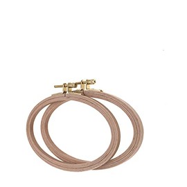 BWRMHME 4 X 6 Inch Oval Embroidery Hoops Wooden Cross Stitch Hoop Quilting Hoops Craft Tool- 16X10 cm (2PC)