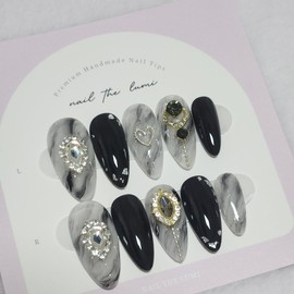 Twilight Smoke  Handmade Nail Tips - Stiletto / 트와일라잇 스모크  수제네일팁 - 스틸레토