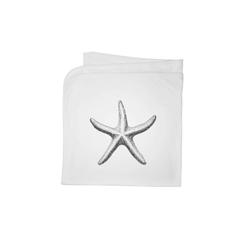 Azeeda 'Single Starfish' Cotton Baby Blanket/Shawl (BY00039879)