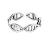 Science Chemistry Molecule DNA Infinity 925 Sterling Silver Ring Adjustable