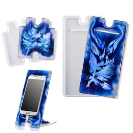 Mobile Phone Stand Silicone Resin Mold, Hsxxf Phone Stand Mold Phone Holder Epoxy Casting Moulds for DIY Portable Craft Cell Phone/Tablet PC Bracket (1 Set)