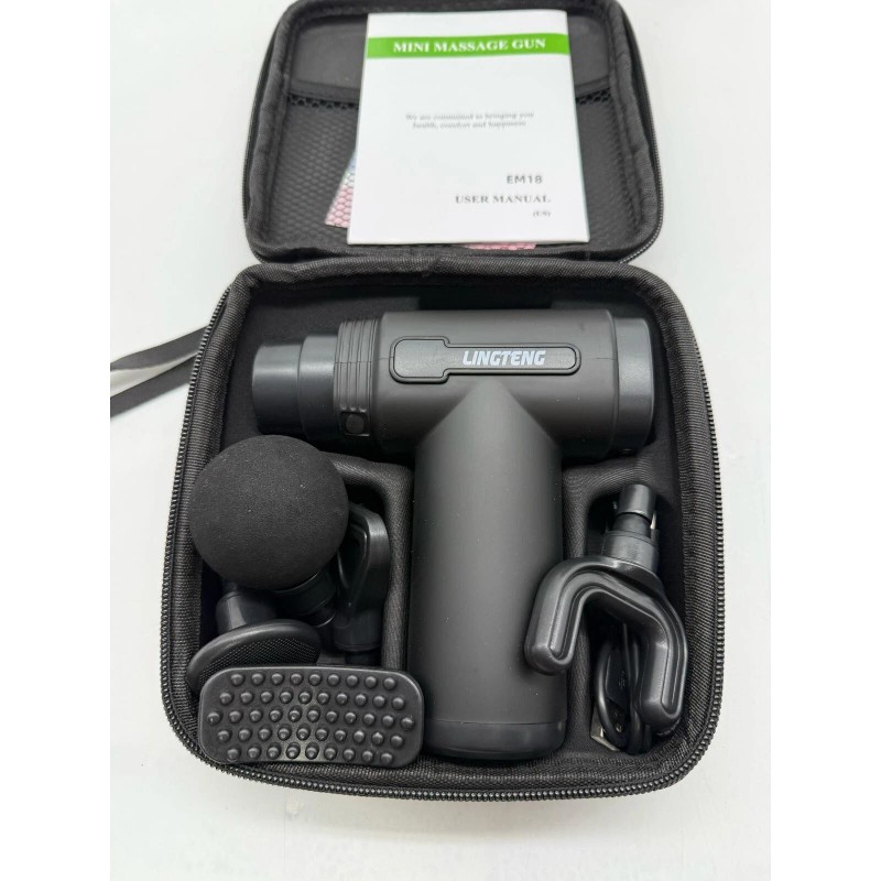 LINGTENG Mini Massage Gun Motor 10 Variable 6 Massage Heads
