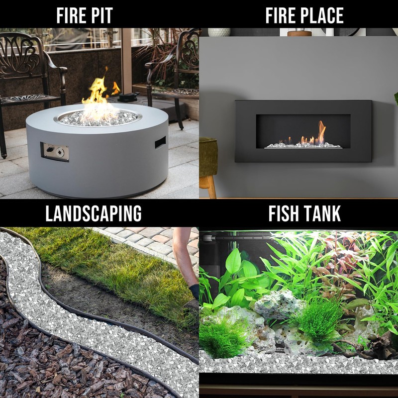 Skyflame 10-Pound Fire Glass for Fireplace Fire Pit and Landscaping,