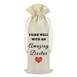 Appreciation Gifts for Doctor Wine Bag Thank You Doctor Gifts for Christmas Retirement Doctor Birthday Gifts Wine Bottle Cover Bag Future Doctor Gifts Party Decoration Wine Bag Doctor Present for Men