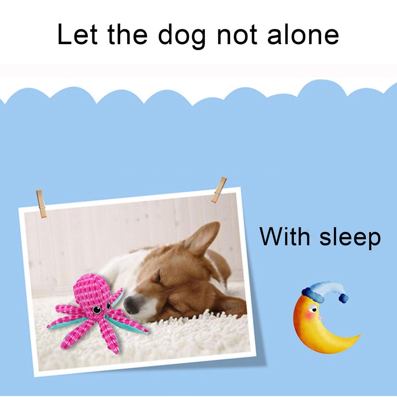 Pet Corduroy Octopus Vocal Toy Puppy Biting Training Toy for