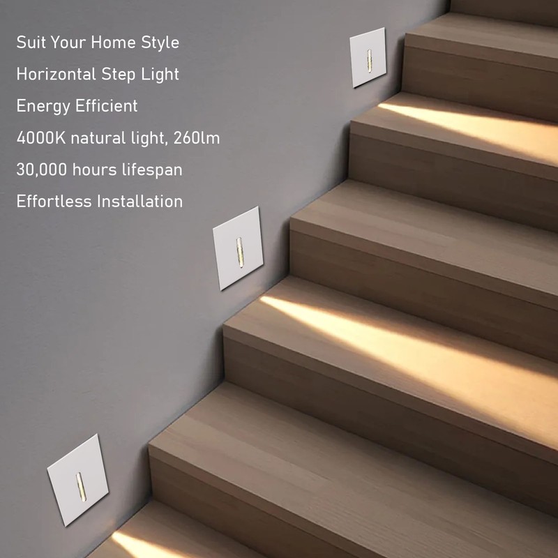LED Indoor Step Light 4000K Natural Light Horizontal Stairway Lighting