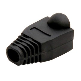 GFORTUN 100 piezas RJ45 Cat6 Cat5E cable Ethernet sin enganches tapa conector cubierta modular (negro)