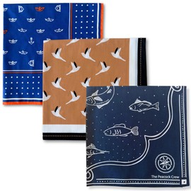The Peacock Crew Pack of 3 Designer Bandanas in Premium Soft Cotton for Men and Women