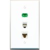 RiteAV 1 Port SC APC Simplex Phone and Cat6 Ethernet Wall Plate - Flat Style [White]