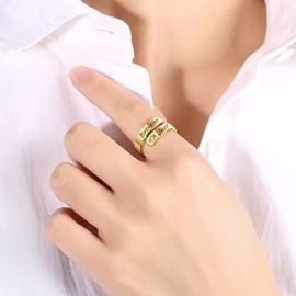 Stocking Stuffers for Women Just Breathe Rings for Women Stainless Steel Rings Silver Adjustable Rings Fashion Jewelry Christmas Teen Girl Gifts