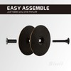 Siwil Door Hole Cover Plate Black, 2-5/8" Diameter Solid Steel,