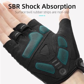 ROCKBROS Bicycle Half Finger Gloves Short SBR Cycling Gloves Shock Absorbing Non-Slip Sports Gloves for MTB, Road Bike, E-Bike Men Women S-XXL