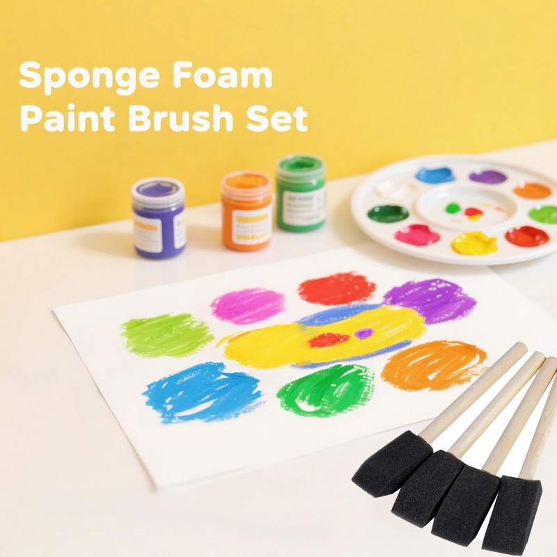 200 Pcs Foam Brush, 1” Foam Paint Brushes, Bulk Sponge