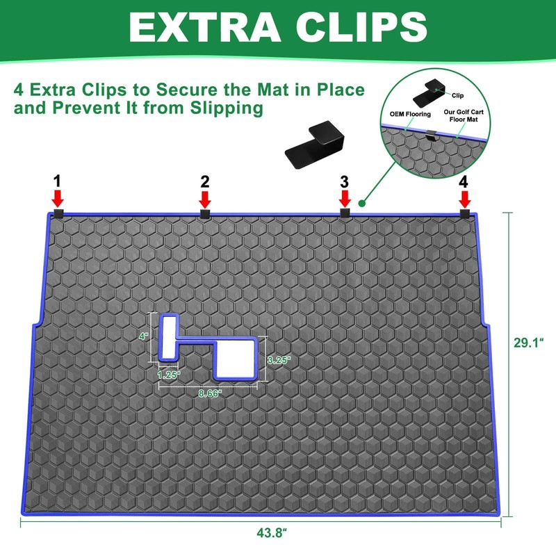 Club Car DS Floor Mat, Upgraded Non-Slip Full Coverage Golf