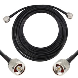 GEMEK 25ft N Male to N Male Pure Copper Cable, Low Loss S-MR240 Extension Coaxial for 3G 4G 5G 6G LTE ADS-B Ham GPS WiFi RF Radio to Antenna or Surge Arrester Use (50 Ohm Not for TV)
