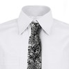 Ambesonne Men's Tie, Victorian Lace, 3.7", Black and White
