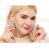 RGY Iridescent Rhinestone Earrings for Prom, Sparkling Bridal Cluster Drop