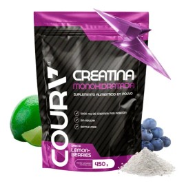 COURA Creatina Monohidratada en polvo 450g - Creatina Gym - Suplemento Deportivo Sabor Lemon-Berries 75 porciones - Aumenta la Fuerza y Resistencia - 