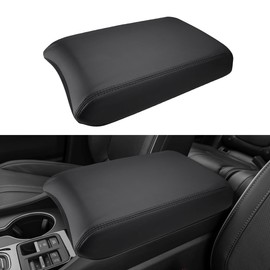 INTGET Center Console Cover for Honda Pilot Accessories 2023 2024 2025 Leather Car Armrest Arm Rest Box Lid Middle Console Seat Cover Protector (Black Stitches, 2023+)
