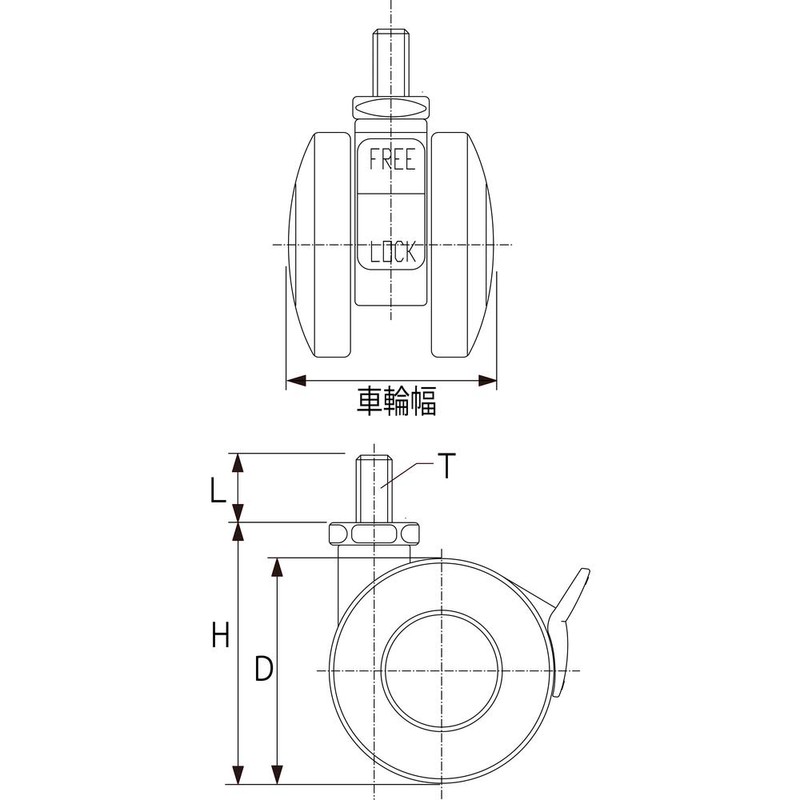 TRUSCO Industrial Casters Screw-In Twin Wheel Caster, Nylon Wheel, With