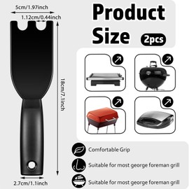 Qianyu Universal Grill Scraper for George Foreman Indoor Grills and Other Indoor Grills with Grooves Heat Resistant Nylon Grill Spatula Cleaner Tool for Easy Cleaning Comfortable Grip (1)