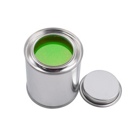 6 latas de pintura de metal con tapas (tamaño de 1/4 pinta), mini cubos de pintura vacíos sin forro de 1/2 taza para artes y manualidades, proyectos de bricolaje, pintura