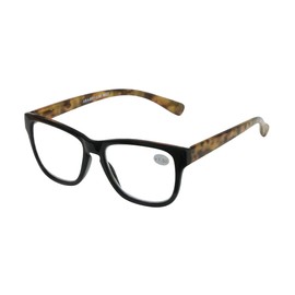 Abyss22 Gafas de lectura con bisagra de resorte para mujeres y hombres (negro/tortuga, 300)