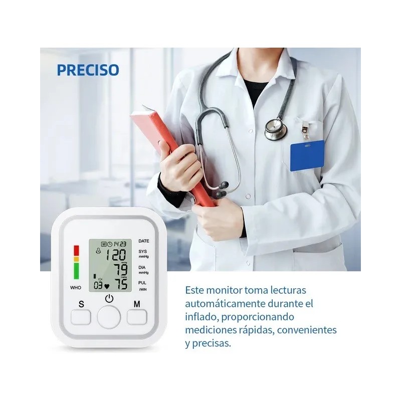 Tensimetro Electrnico Estilo De Brazo Inteligente Blanco
