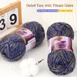 Katech Bulky Yarn for Crocheting-Soft Thick Yarn with Vibrant Colors-3 Pack of 3.52oz/100g-Acrylic-#4 Worsted (Medium)-Perfect for Blankets, Scarves, Shawls and Garments-(Midnight Plum)