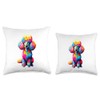 Colorful Pop Art Poodle Dog Toy Poodles Throw Pillow